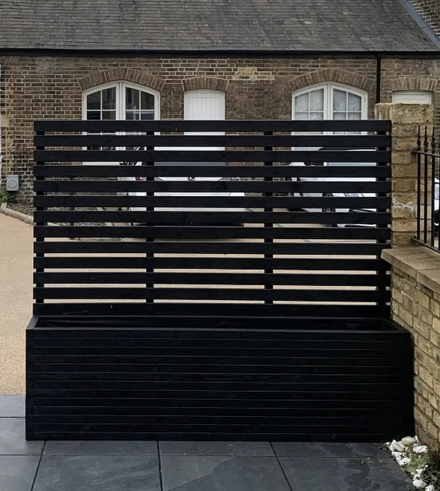 Customisable Wood Trough Trellis Planter