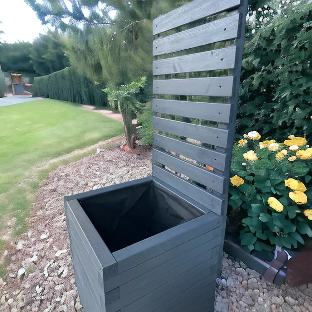Customisable Wood Trough Trellis Planter