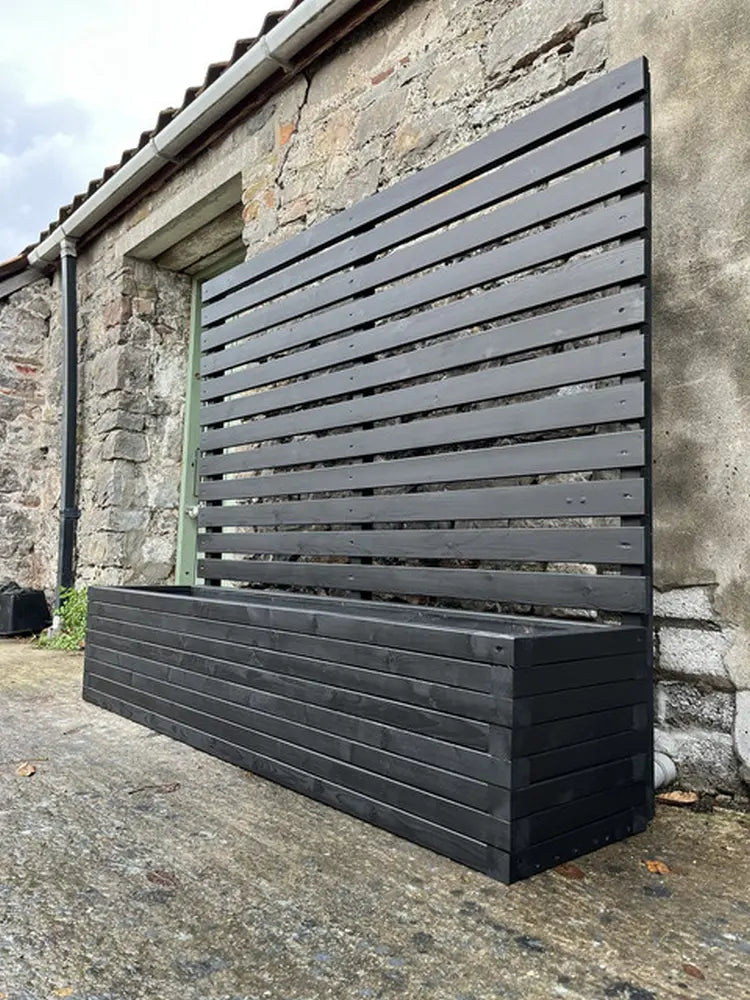 Customisable Wood Trough Trellis Planter