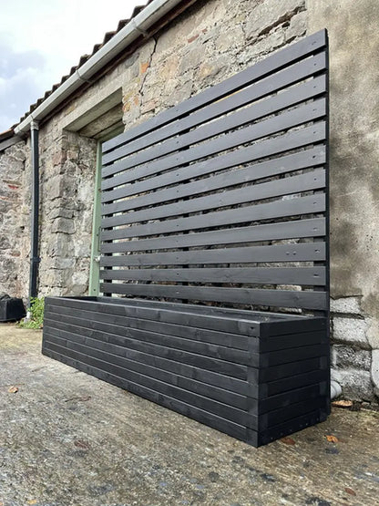 Customisable Wood Trough Trellis Planter