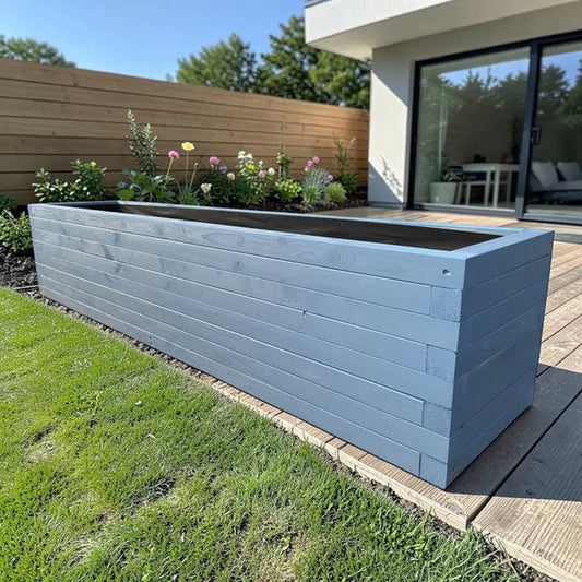120cm Customisable Wooden Trough Planter (Wide)