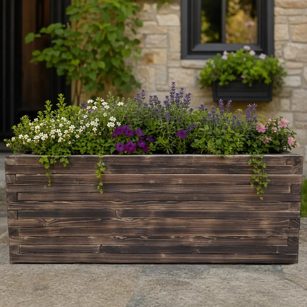 Customisable Wooden Trough Planter