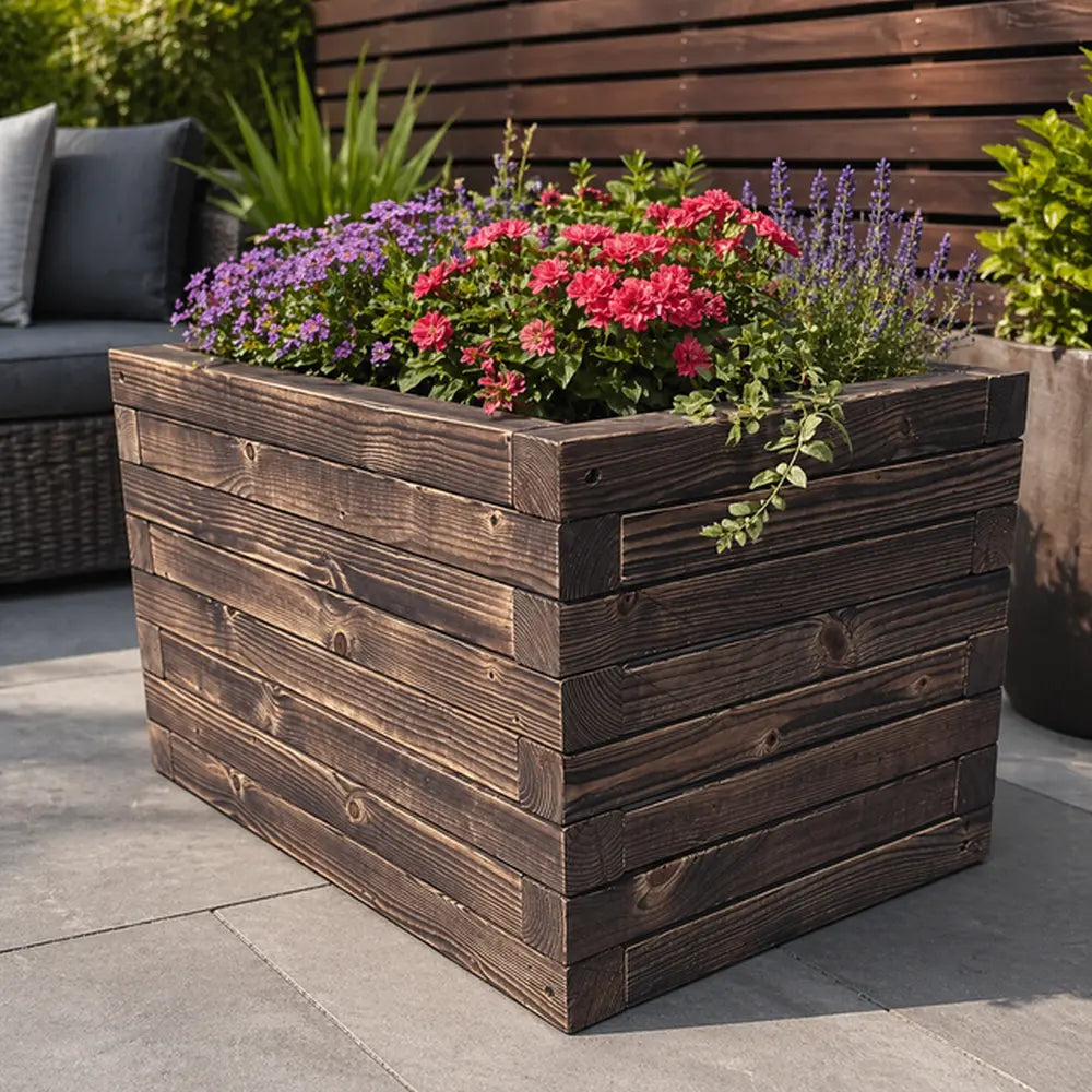 Customisable Wooden Trough Planter
