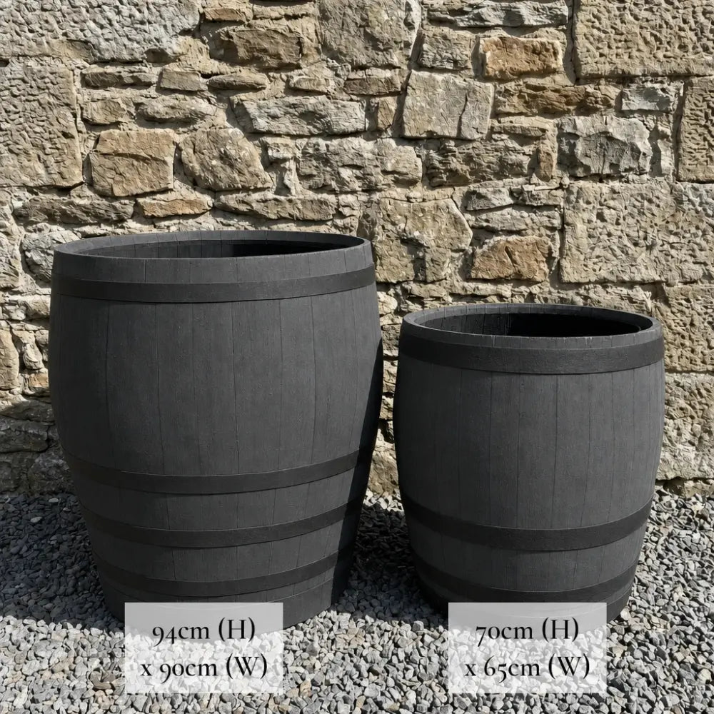#65-70cm(D) x 67-70cm(H) 3/4 Barrel
#65-70cm(D) x 90cm(H) Full Barrel
#90cm(D) x 130cm(H) Full Barrel
#90cm(D) x 94cm(H) 3/4 Barrel
#Grey/Black Band
#with Liner
#without Liner
