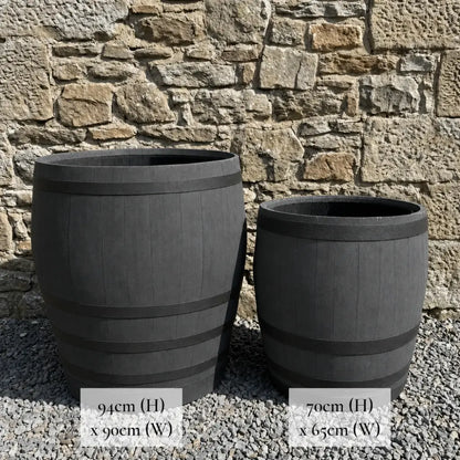 #65-70cm(D) x 67-70cm(H) 3/4 Barrel
#65-70cm(D) x 90cm(H) Full Barrel
#90cm(D) x 130cm(H) Full Barrel
#90cm(D) x 94cm(H) 3/4 Barrel
#Grey/Black Band
#with Liner
#without Liner