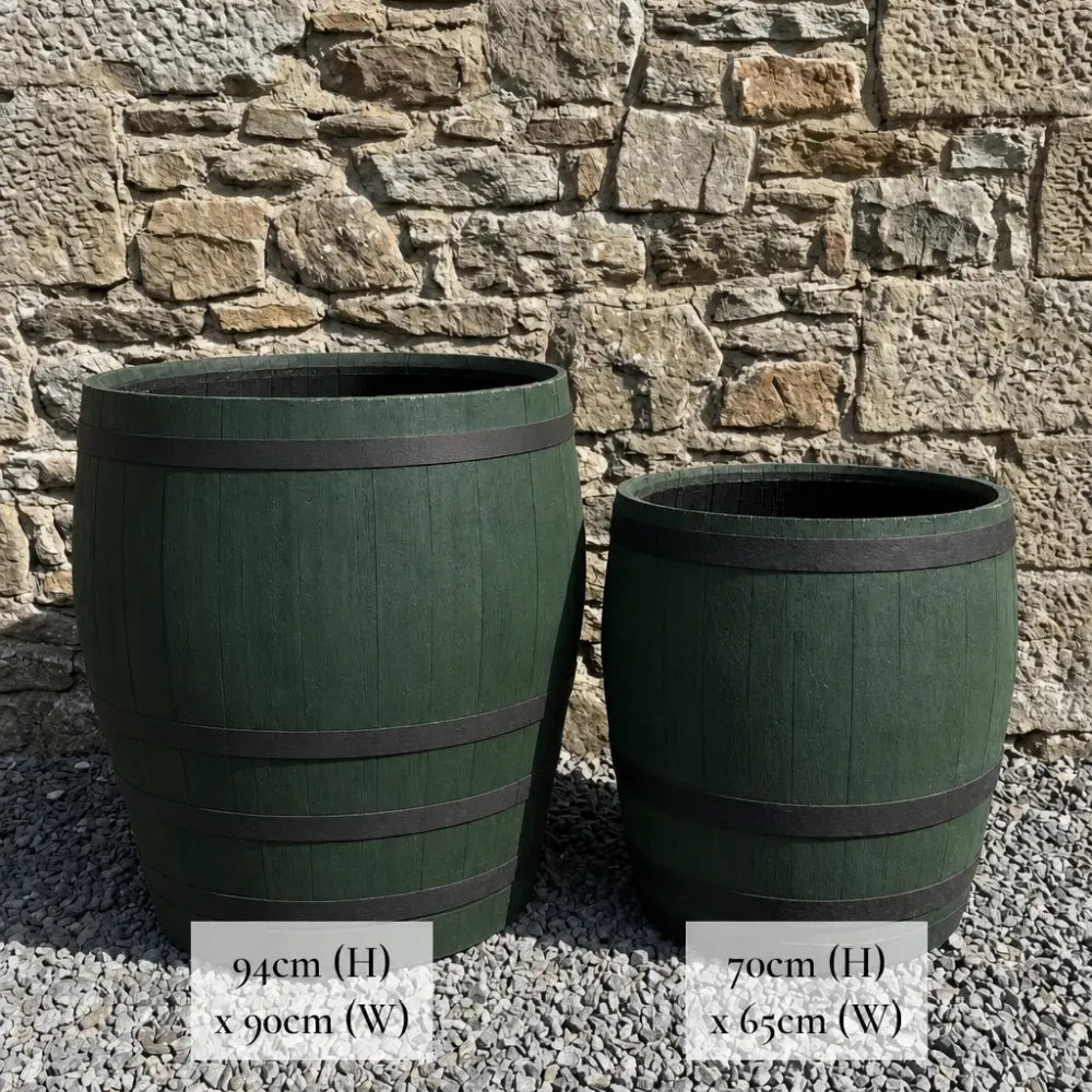 #65-70cm(D) x 67-70cm(H) 3/4 Barrel
#90cm(D) x 94cm(H) 3/4 Barrel
#Green/Black Band
#with Liner
#without Liner