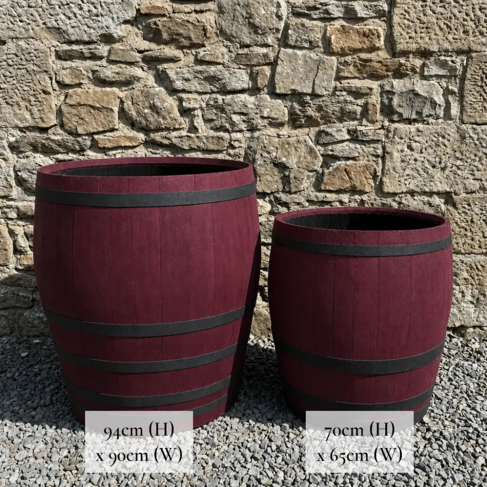 #65-70cm(D) x 67-70cm(H) 3/4 Barrel
#90cm(D) x 94cm(H) 3/4 Barrel
#Burgundy/Black Band
#with Liner
#without Liner