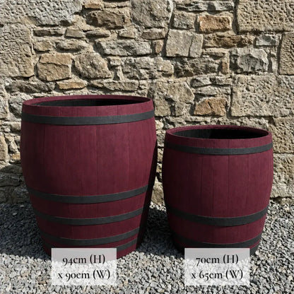 #65-70cm(D) x 67-70cm(H) 3/4 Barrel
#90cm(D) x 94cm(H) 3/4 Barrel
#Burgundy/Black Band
#with Liner
#without Liner