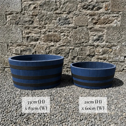 #65-70cm(D) x 21cm(H) 1/4 Barrel
#80-85cm(D) x 33cm(H) 1/4 Barrel #Blue/Black Band
#with Liner
#without Liner