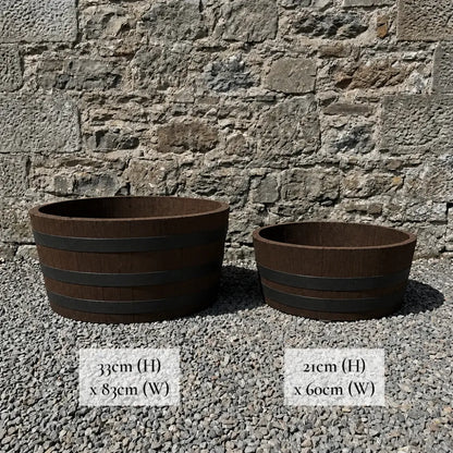 #65-70cm(D) x 21cm(H) 1/4 Barrel
#80-85cm(D) x 33cm(H) 1/4 Barrel #Brown/Black Band
#with Liner
#without Liner