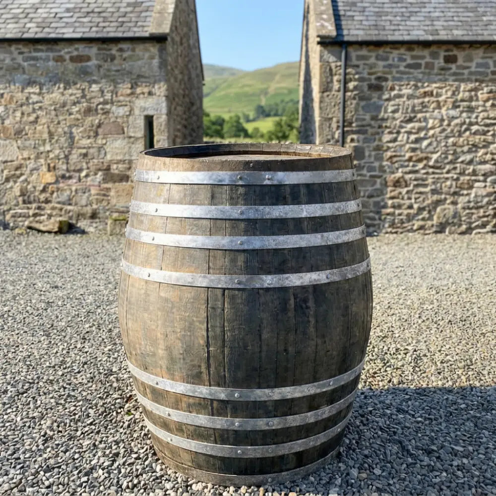 #90cm(D) x 130cm(H) Full Barrel
#Natural Timber/Rustic Silver Band
#with Liner
#without Liner