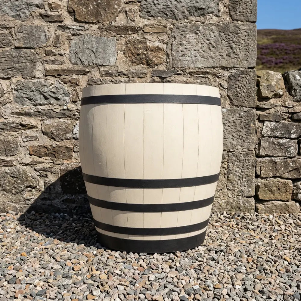 #90cm(D) x 94cm(H) 3/4 Barrel
#Cream/Black Band
#with Liner
#without Liner