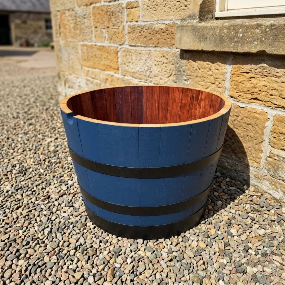 #65-80cm(D) x 44-50cm(H) Half Barrel
#Blue/Black Band
#with Liner
#without Liner