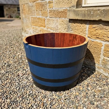 #65-80cm(D) x 44-50cm(H) Half Barrel
#Blue/Black Band
#with Liner
#without Liner