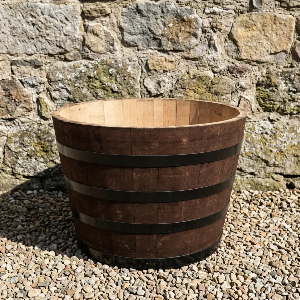#90cm(D) x 65-66cm(H) Half Barrel
#Brown/Black Band
#with Liner
#without Liner