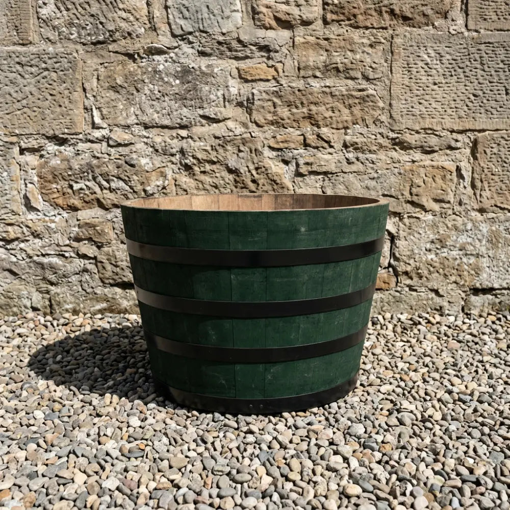 #65-80cm(D) x 44-50cm(H) Half Barrel
#90cm(D) x 65-66cm(H) Half Barrel
#Green/Black Band
#with Liner
#without Liner
