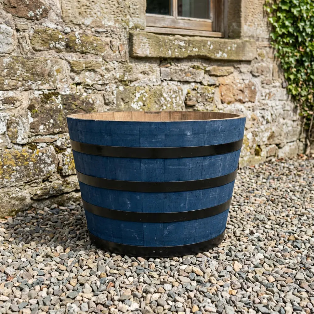 #90cm(D) x 65-66cm(H) Half Barrel
#Blue/Black Band
#with Liner
#without Liner