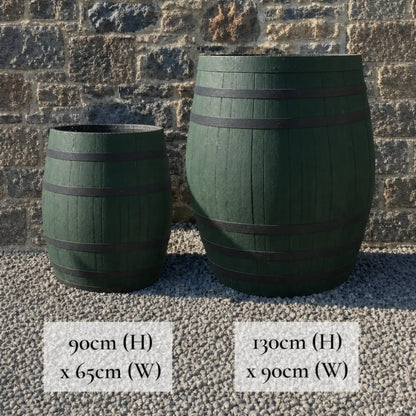 #65-70cm(D) x 90cm(H) Full Barrel
#90cm(D) x 130cm(H) Full Barrel
#Green/Black Band
#with Liner
#without Liner