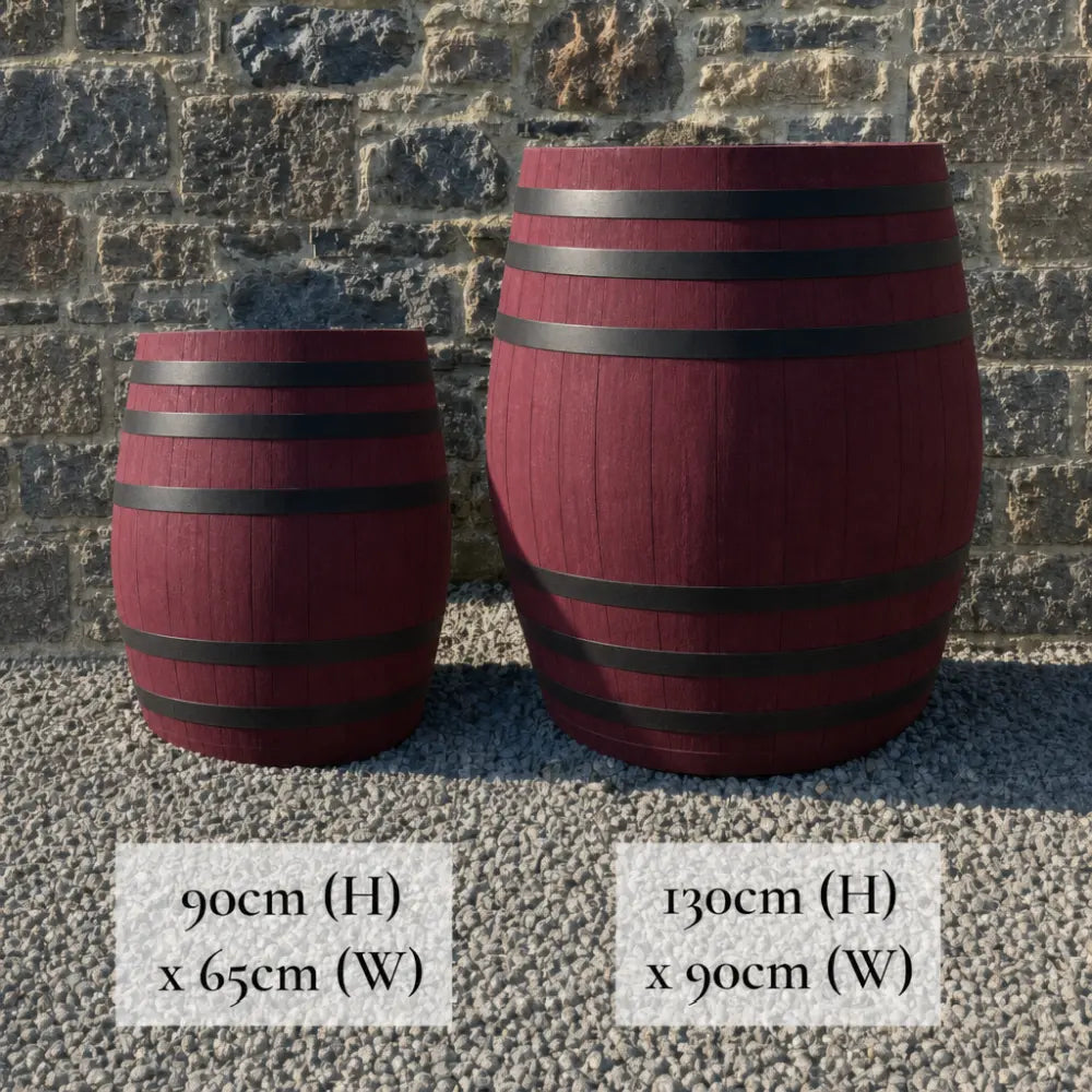 #65-70cm(D) x 90cm(H) Full Barrel
#90cm(D) x 130cm(H) Full Barrel
#Burgundy/Black Band
#with Liner
#without Liner