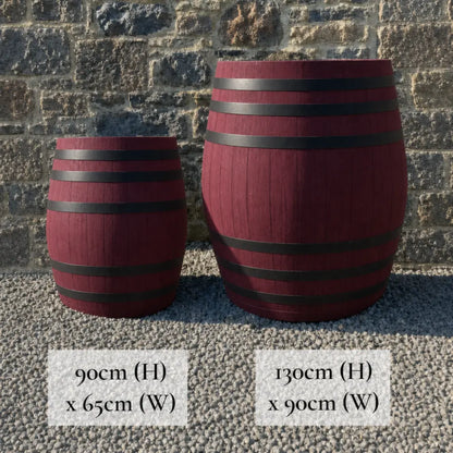 #65-70cm(D) x 90cm(H) Full Barrel
#90cm(D) x 130cm(H) Full Barrel
#Burgundy/Black Band
#with Liner
#without Liner