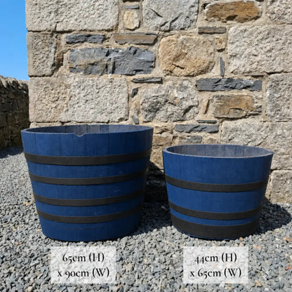 #65-80cm(D) x 44-50cm(H) Half Barrel
#90cm(D) x 65-66cm(H) Half Barrel
#Blue/Black Band
#with Liner
#without Liner