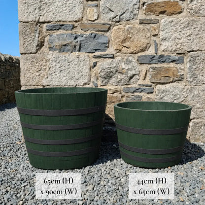 #65-80cm(D) x 44-50cm(H) Half Barrel
#90cm(D) x 65-66cm(H) Half Barrel
#Green/Black Band
#with Liner
#without Liner