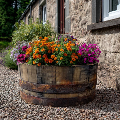 #65-70cm(D) x 21cm(H) 1/4 Barrel
#Natural Timber/Rustic Band
#with Liner
#without Liner