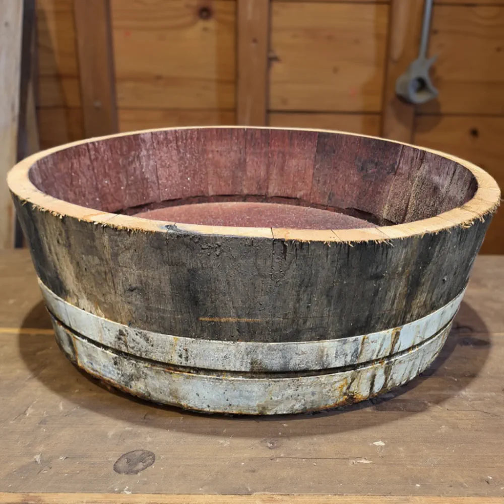 #65-70cm(D) x 21cm(H) 1/4 Barrel
#Natural Timber/Rustic Silver Band
#with Liner
#without Liner