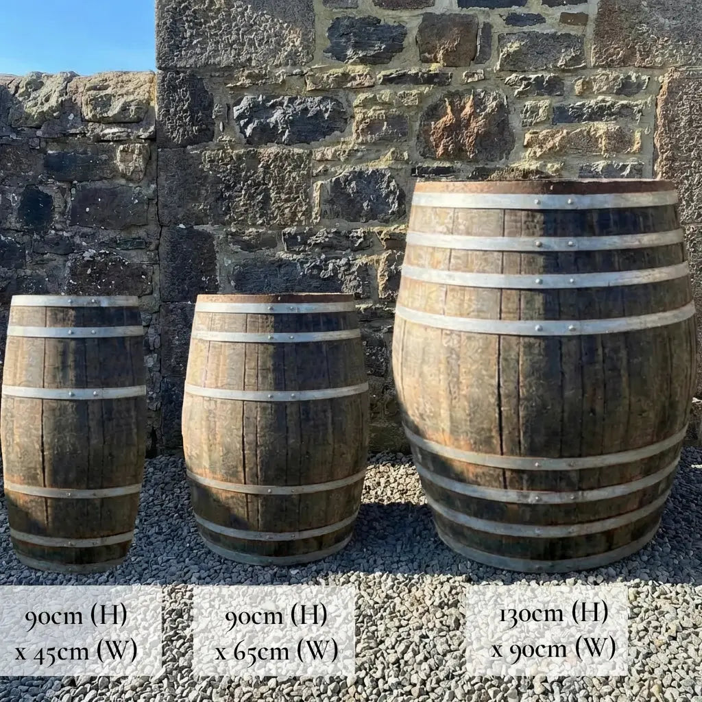 #90cm(D) x 130cm(H) Full Barrel
#Natural Timber/Rustic Band
#Natural Timber/Rustic Silver Band
#Burgundy/Black Band
#Green/Black Band
#Blue/Black Band
#Brown/Black Band
#Grey/Black Band
#Cream/Black Band
#Natural Timber/Black Band
#Black/Black Band
#with Liner
#without Liner