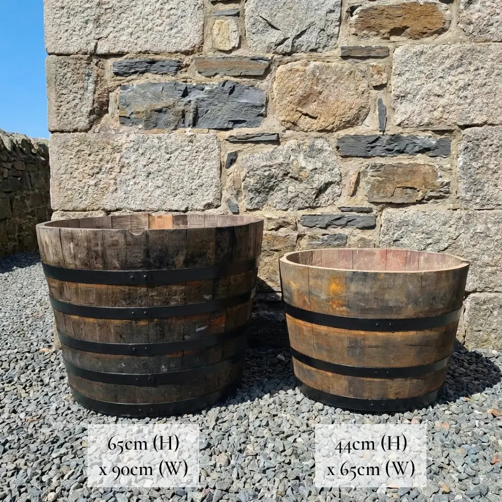 #65-80cm(D) x 44-50cm(H) Half Barrel
#Natural Timber/Black Band
#with Liner
#without Liner