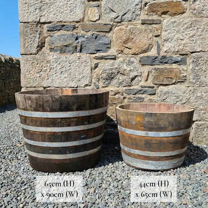 #90cm(D) x 65-66cm(H) Half Barrel
#Natural Timber/Rustic Band
#Natural Timber/Rustic Silver Band
#Burgundy/Black Band
#Green/Black Band
#Blue/Black Band
#Brown/Black Band
#Grey/Black Band
#Cream/Black Band
#Natural Timber/Black Band
#Black/Black Band
#with Liner
#without Liner