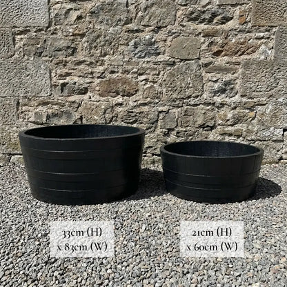 #80-85cm(D) x 33cm(H) 1/4 Barrel #Black/Black Band #with Liner #without Liner