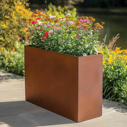 Zinc Galvanised Long Tall Trough Planter