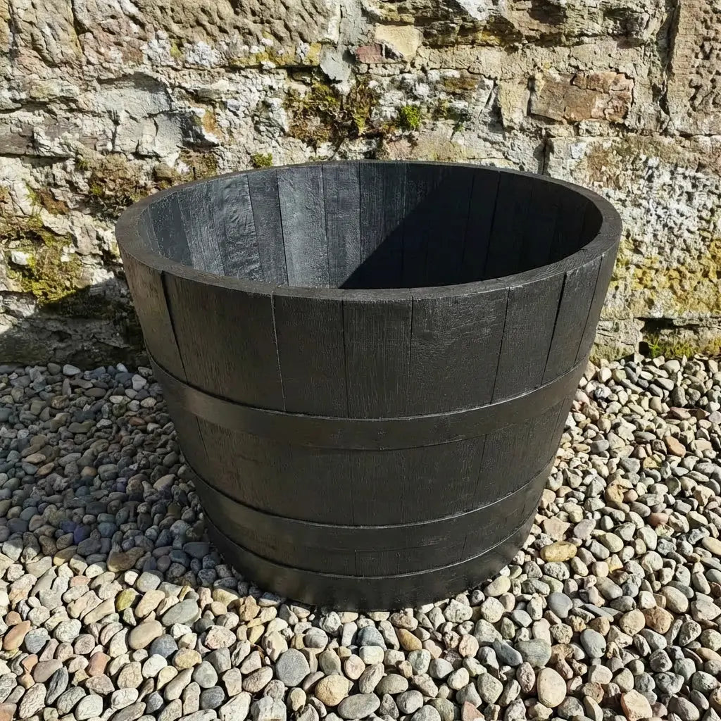 #65-80cm(D) x 44-50cm(H) Half Barrel
#Black/Black Band
#with Liner
#without Liner