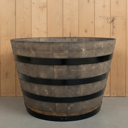 #90cm(D) x 65-66cm(H) Half Barrel #Burgundy/Black Band #with Liner #without Liner