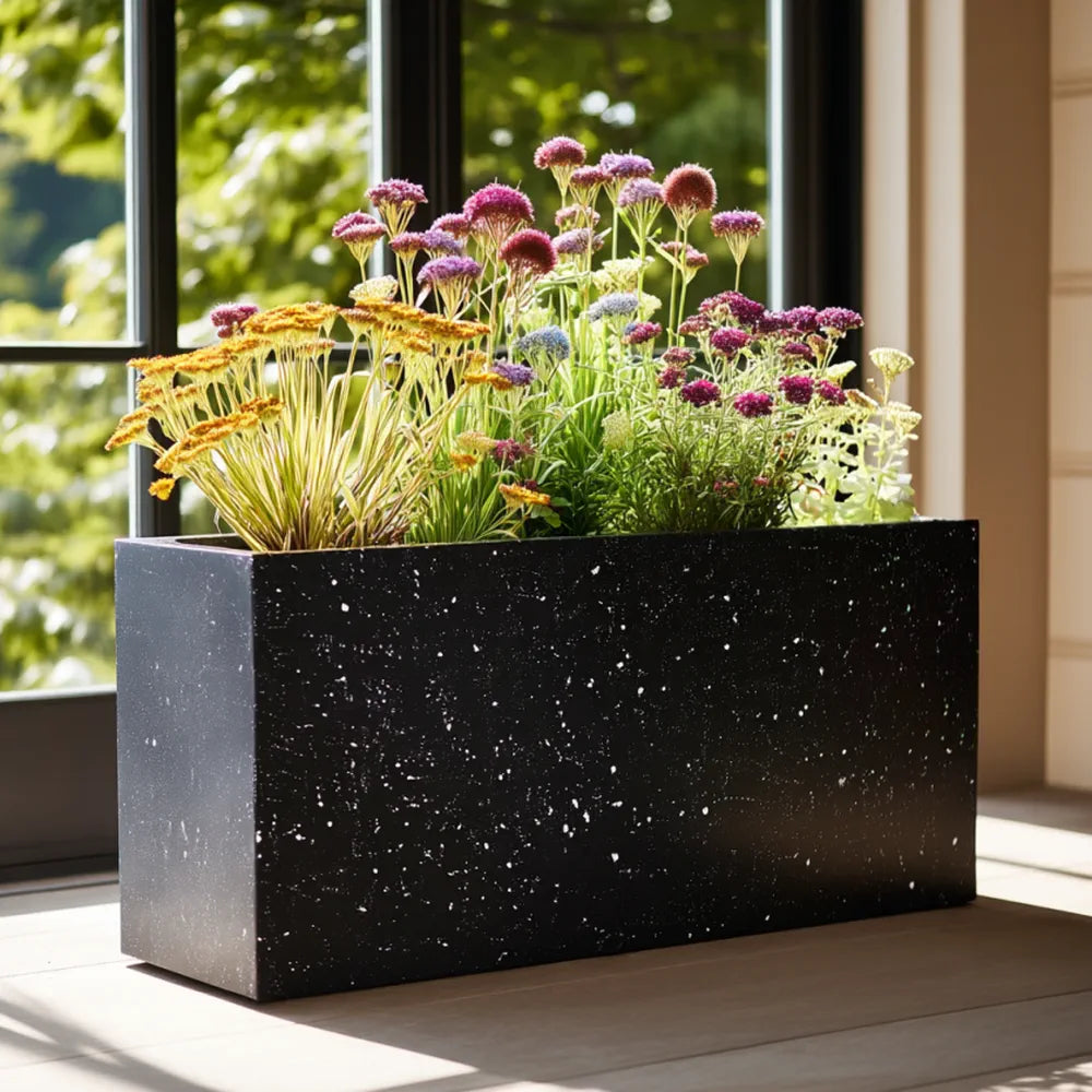 Zinc Galvanised Long Tall Trough Planter