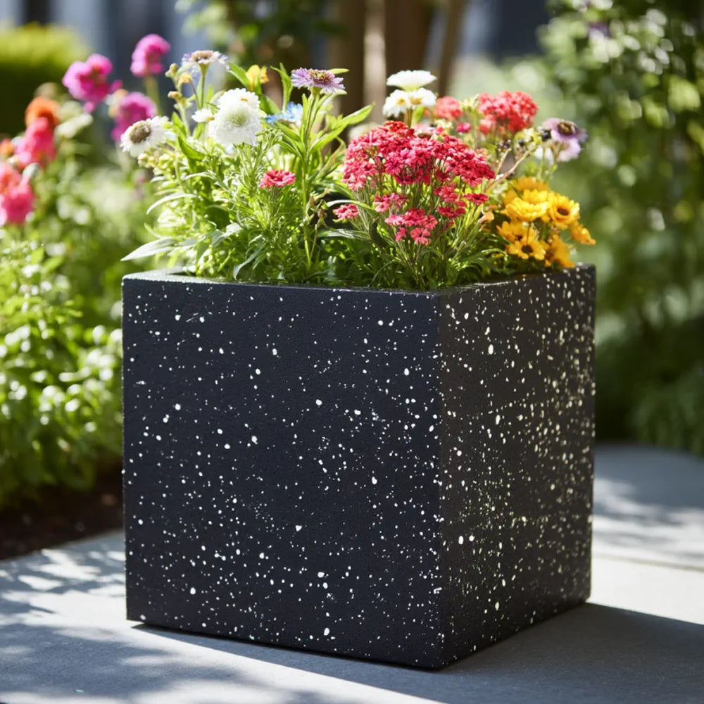 Zinc Galvanised Cube Metal Planter