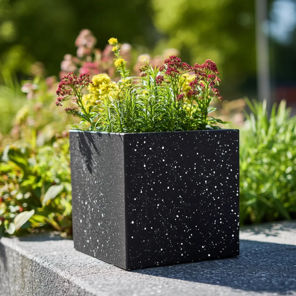 Zinc Galvanised Cube Metal Planter