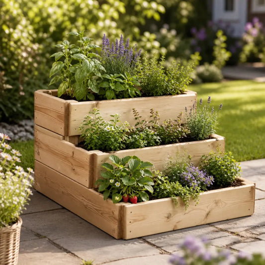 Premium Cascading Wood Raised Bed