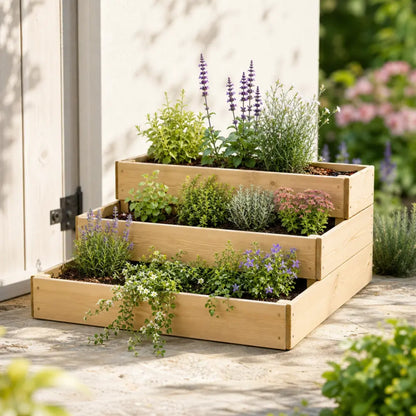 Premium Cascading Wood Raised Bed