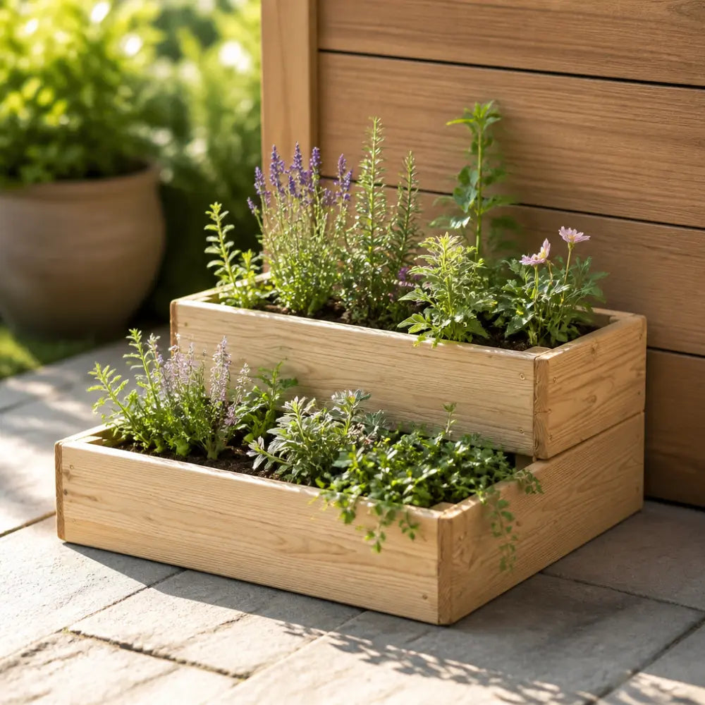 Premium Cascading Wood Raised Bed