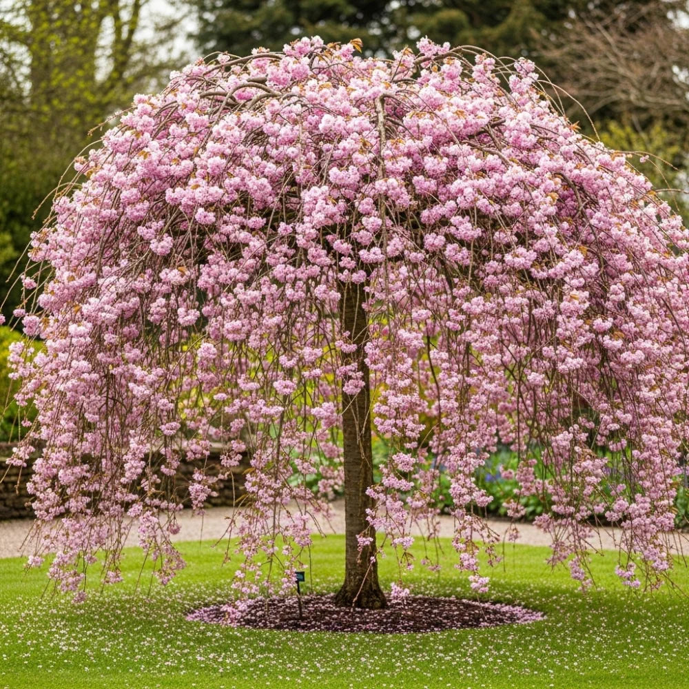 10ft Premium Standard Cheal's Weeping Cherry Blossom Tree | 'Kiku Shidare Zakura' | 6/8cm Girth | Grown in 20L Airpot