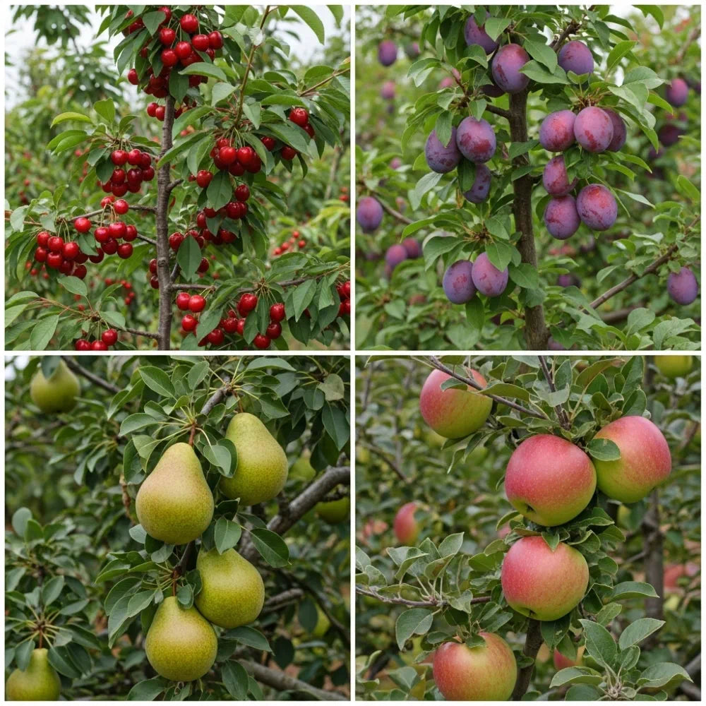 Pomplete Tree Complete Orchard Collection | 5ft Apple, Cherry, Pear, Plum Trees ...