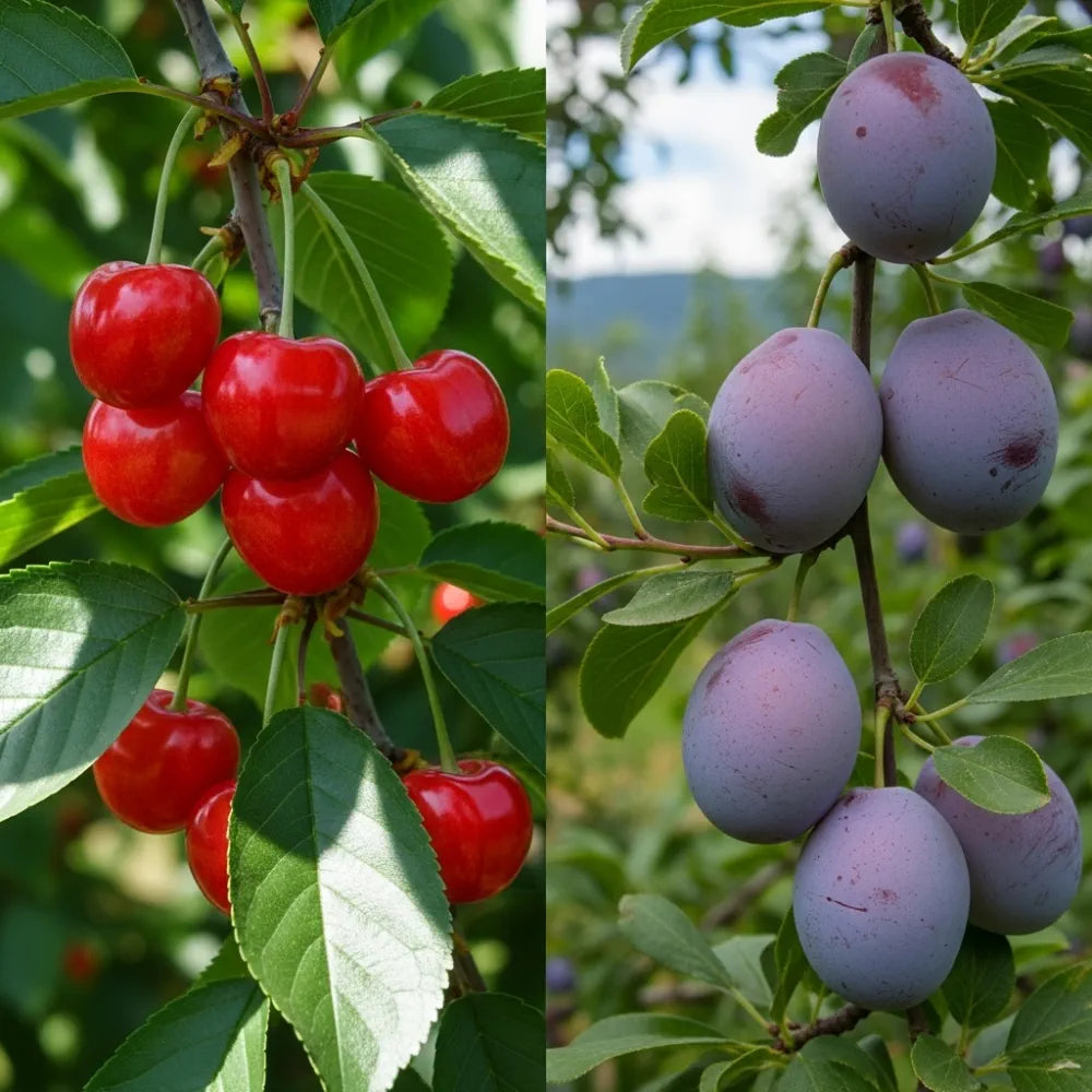 Cordon Cherry and Plum Trees | Perfect Partners | 2 x Bare Root Trees