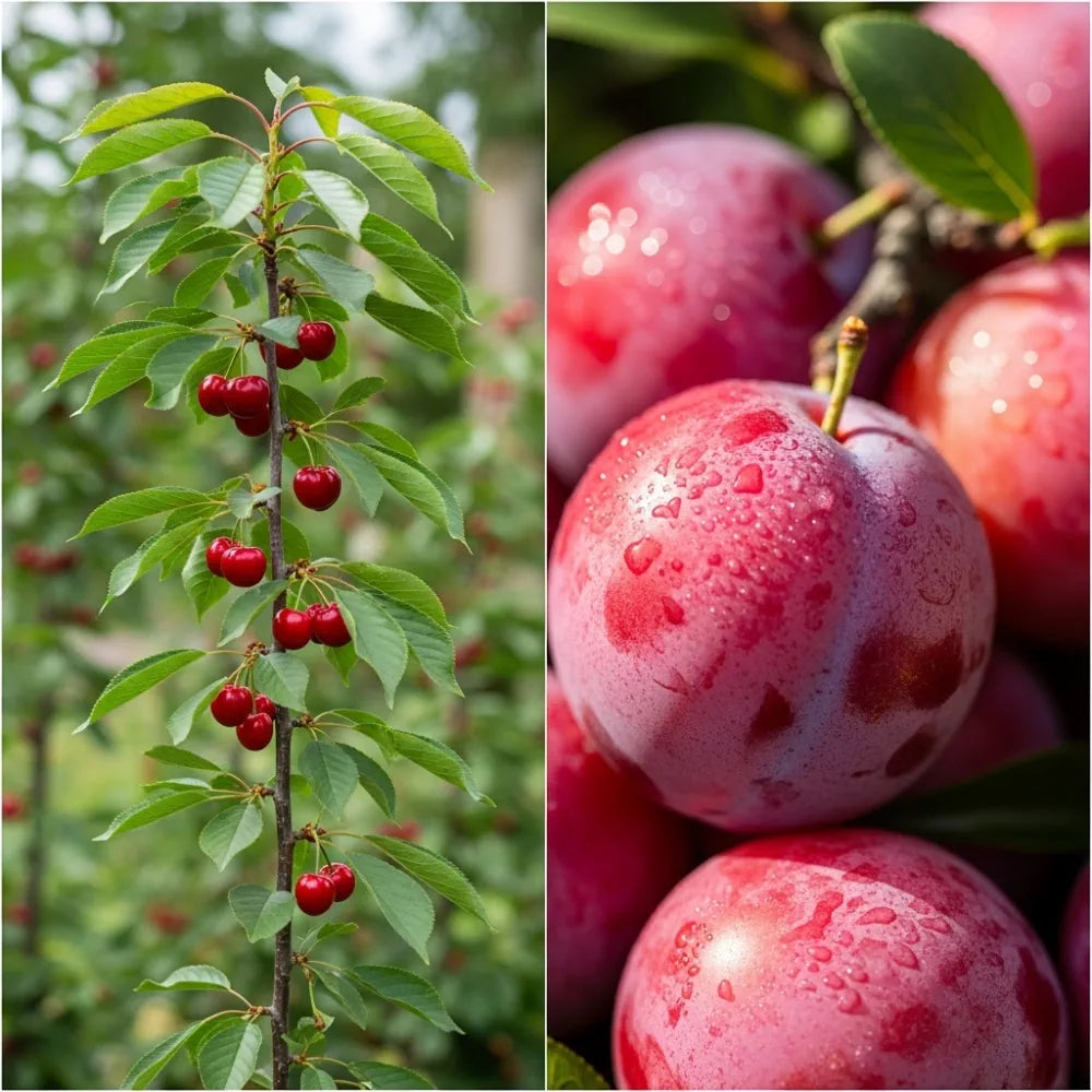 Cordon Cherry and Plum Trees | Perfect Partners | 2 x 9L Trees