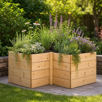 Premium Corner Wood Raised Bed