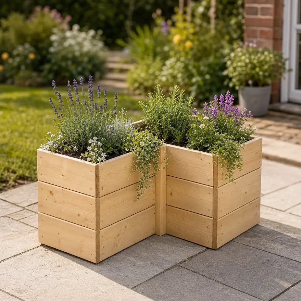 Premium Corner Wood Raised Bed