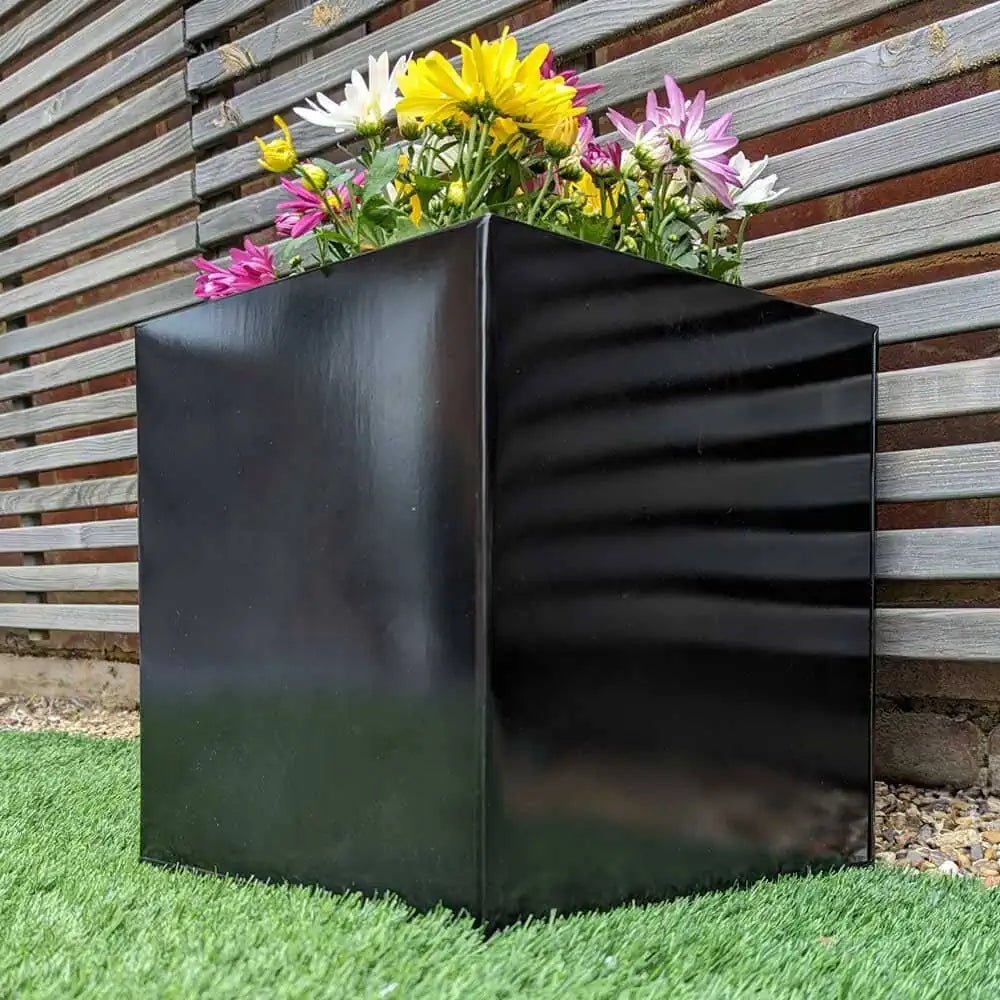 Zinc Galvanised Cube Metal Planter