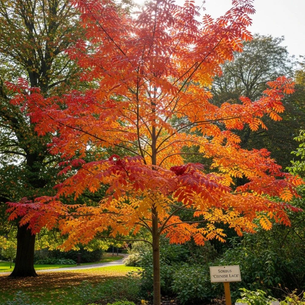 6ft Half-Standard 'Chinese Lace' Mature Cut Leaf Rowan Tree | 6/8cm Girth | Grown in 20L Airpot