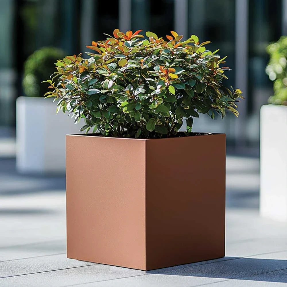 Zinc Galvanised Cube Metal Planter